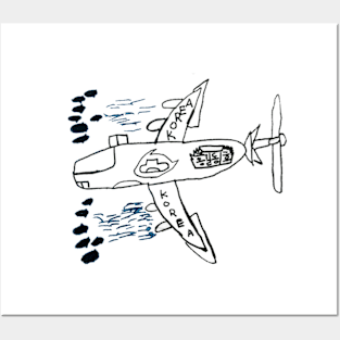 Fighter airplane,  KF-16,  looks like child's drawing Posters and Art